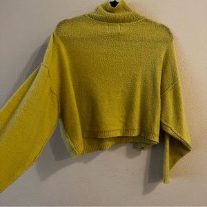 Skylar + Madison muted lime green mock neck sweater